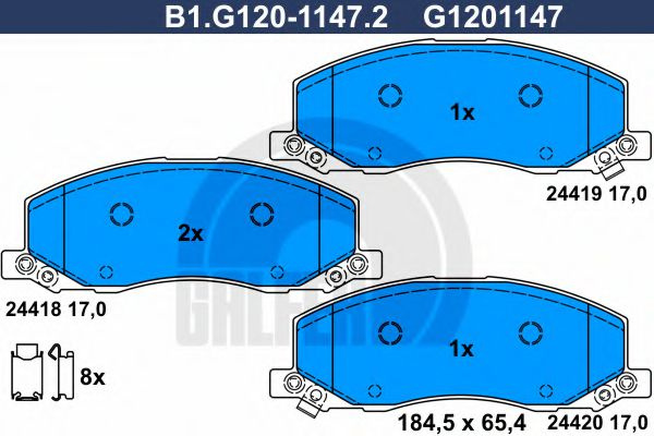 Set placute frana,frana disc OPEL INSIGNIA Combi (2008 - 2016) GALFER B1.G120-1147.2 piesa NOUA