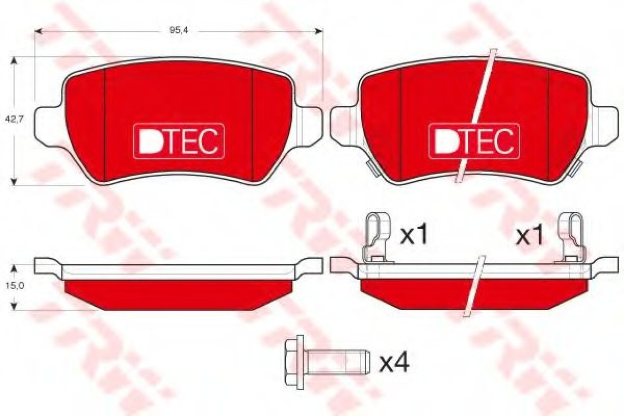 Set placute frana,frana disc OPEL MERIVA (2003 - 2010) TRW GDB1515DTE piesa NOUA