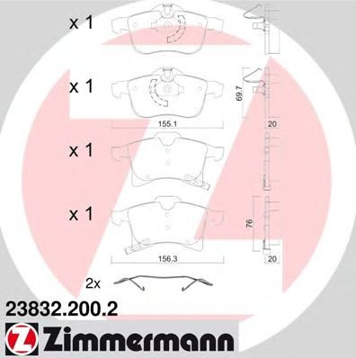 Set placute frana,frana disc OPEL MERIVA (2003 - 2010) ZIMMERMANN 23832.200.2 piesa NOUA