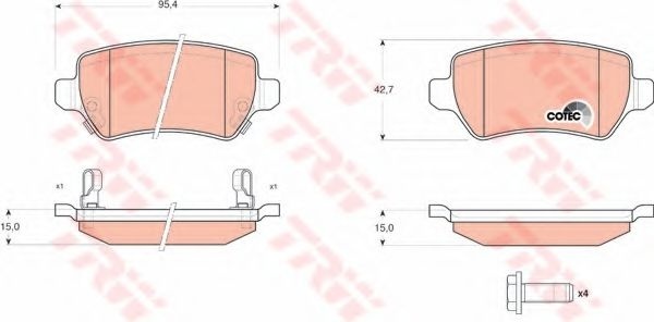 Set placute frana,frana disc OPEL MERIVA B (2010 - 2016) TRW GDB1515 piesa NOUA