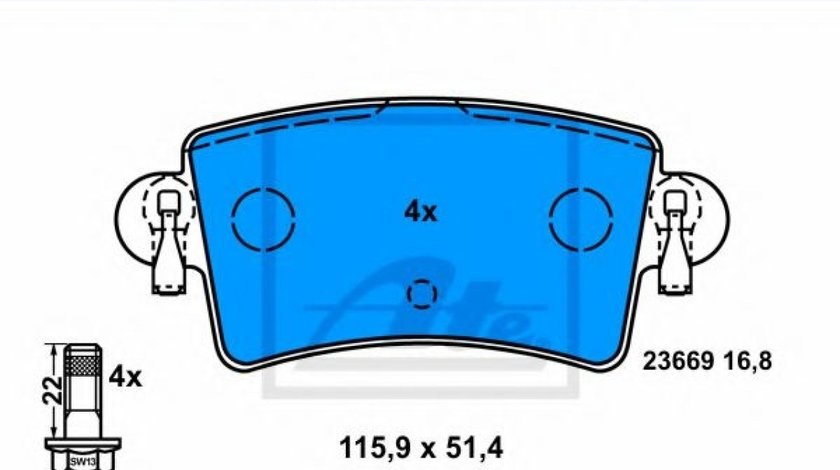 Set placute frana,frana disc OPEL MOVANO Combi (J9) (1998 - 2010) ATE 13.0460-3806.2 piesa NOUA