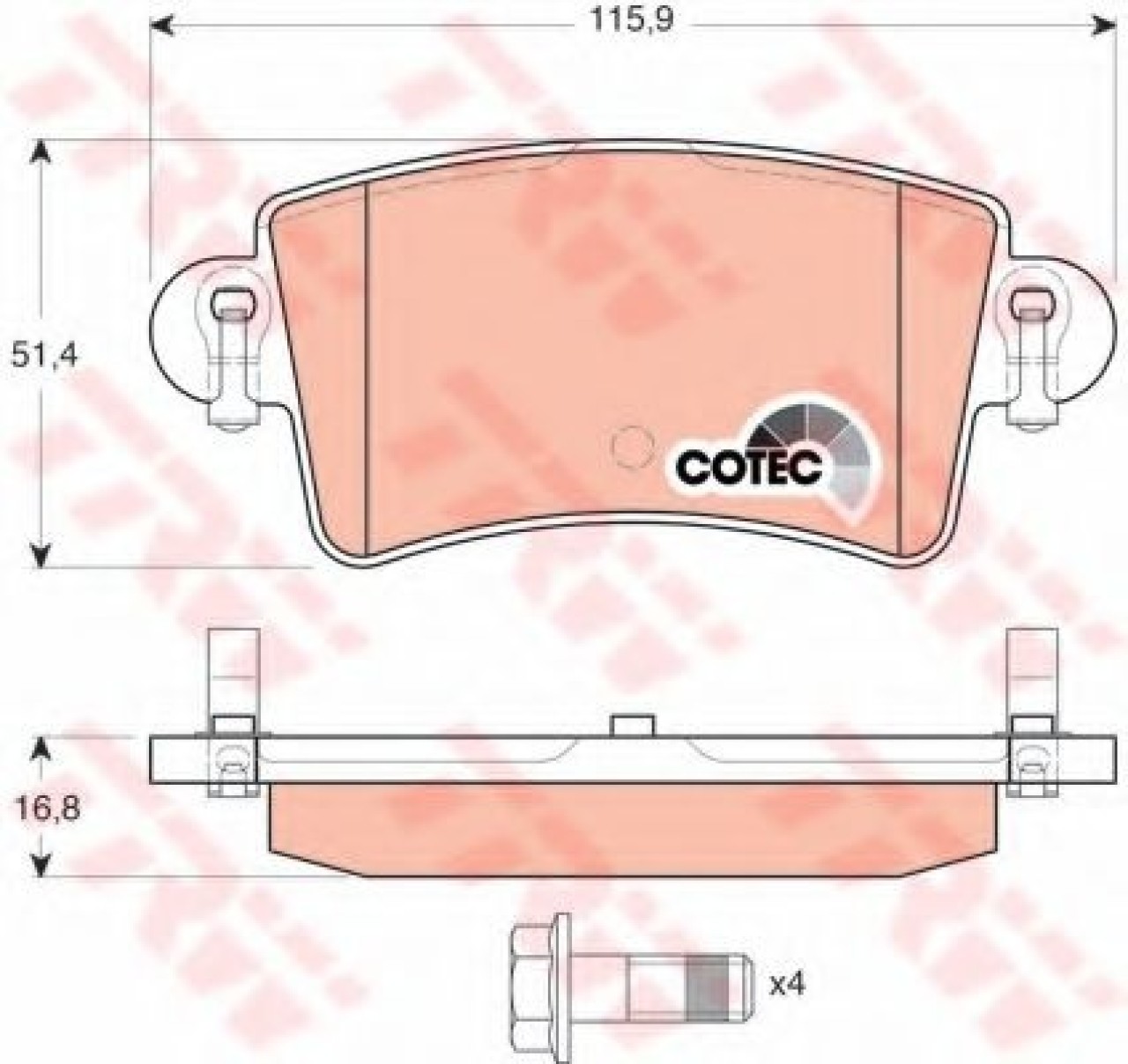 Set placute frana,frana disc OPEL MOVANO platou / sasiu (U9, E9) (1998 - 2010) TRW GDB1470 piesa NOUA