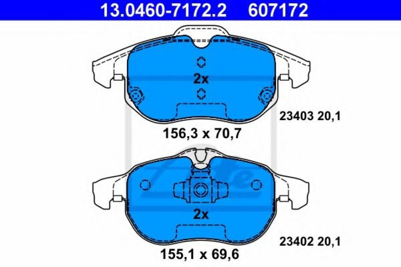 Set placute frana,frana disc OPEL VECTRA C Combi (2003 - 2016) ATE 13.0460-7172.2 piesa NOUA