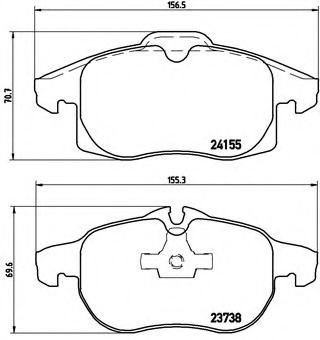 Set placute frana,frana disc OPEL VECTRA C GTS (2002 - 2016) BREMBO P 10 011 piesa NOUA
