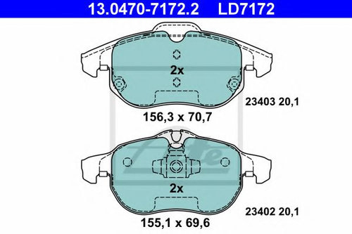 Set placute frana,frana disc OPEL VECTRA C GTS (2002 - 2016) ATE 13.0470-7172.2 piesa NOUA