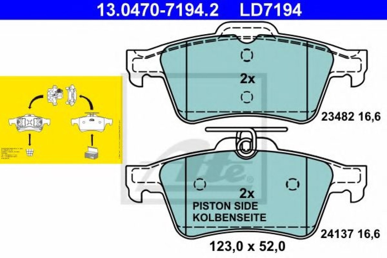 Set placute frana,frana disc OPEL VECTRA C GTS (2002 - 2016) ATE 13.0470-7194.2 piesa NOUA