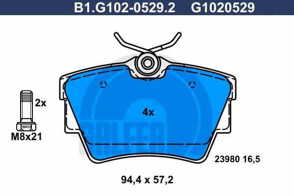 Set placute frana,frana disc OPEL VIVARO combi (2014 - 2016) GALFER B1.G102-0529.2 piesa NOUA