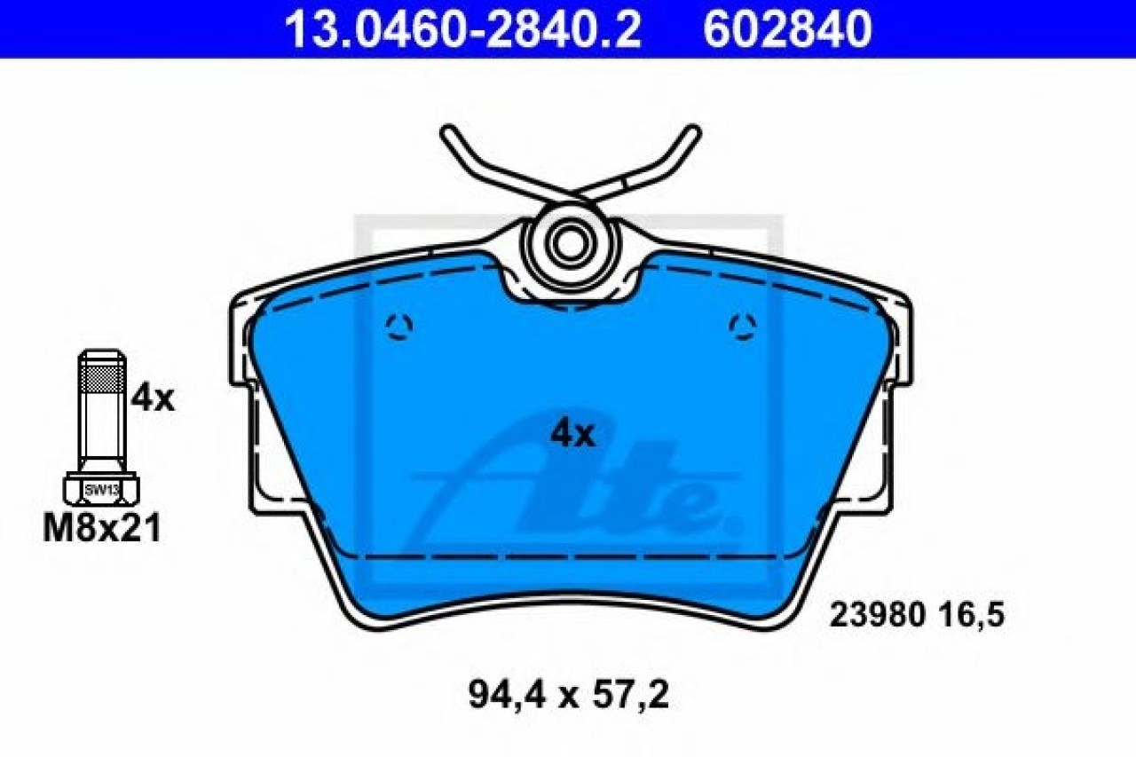 Set placute frana,frana disc OPEL VIVARO combi (2014 - 2016) ATE 13.0460-2840.2 piesa NOUA