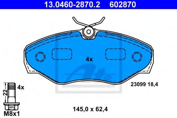 Set placute frana,frana disc OPEL VIVARO caroserie (F7) (2001 - 2014) ATE 13.0460-2870.2 piesa NOUA