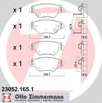 Set placute frana,frana disc OPEL ZAFIRA A (F75) (1999 - 2005) ZIMMERMANN 23052.165.1 piesa NOUA