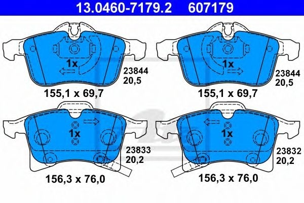 Set placute frana,frana disc OPEL ZAFIRA B (A05) (2005 - 2016) ATE 13.0460-7179.2 piesa NOUA
