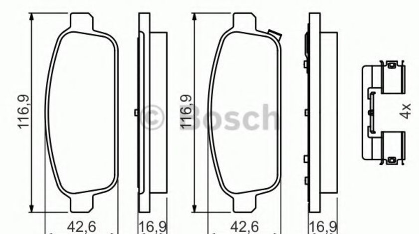 Set placute frana,frana disc OPEL ZAFIRA TOURER C (P12) (2011 - 2016) BOSCH 0 986 494 666 piesa NOUA