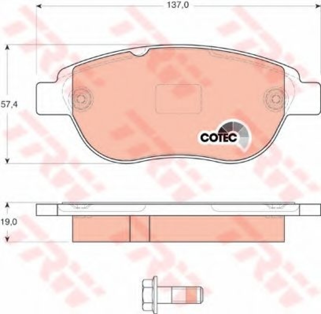 Set placute frana,frana disc PEUGEOT 1007 (KM) (2005 - 2016) TRW GDB1624 piesa NOUA