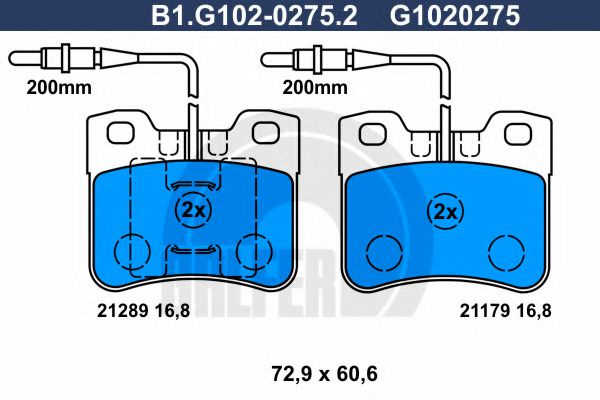 Set placute frana,frana disc PEUGEOT 106 I (1A, 1C) (1991 - 1996) GALFER B1.G102-0275.2 piesa NOUA