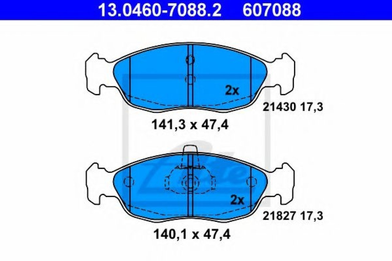 Set placute frana,frana disc PEUGEOT 106 I (1A, 1C) (1991 - 1996) ATE 13.0460-7088.2 piesa NOUA