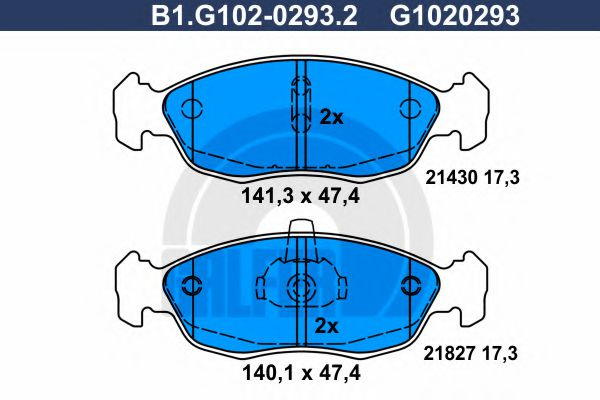 Set placute frana,frana disc PEUGEOT 106 I (1A, 1C) (1991 - 1996) GALFER B1.G102-0293.2 piesa NOUA