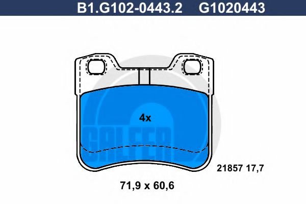 Set placute frana,frana disc PEUGEOT 106 I (1A, 1C) (1991 - 1996) GALFER B1.G102-0443.2 piesa NOUA