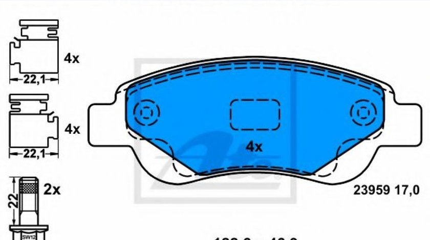 Set placute frana,frana disc PEUGEOT 108 (2014 - 2016) ATE 13.0460-3829.2 piesa NOUA