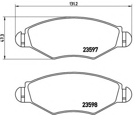 Set placute frana,frana disc PEUGEOT 206+ (T3E) (2009 - 2016) BREMBO P 61 063 piesa NOUA