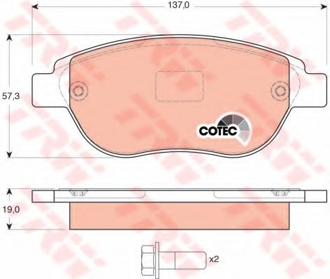 Set placute frana,frana disc PEUGEOT 207 CC (WD) (2007 - 2016) TRW GDB1464 piesa NOUA