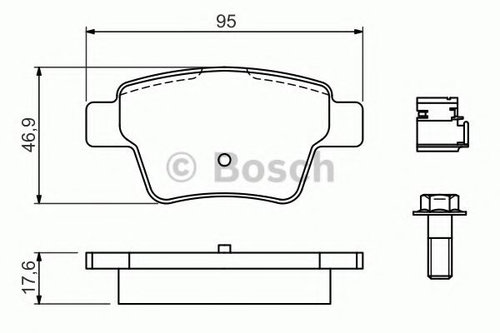 Set placute frana,frana disc PEUGEOT 207 CC (WD) (2007 - 2016) BOSCH 0 986 494 605 piesa NOUA