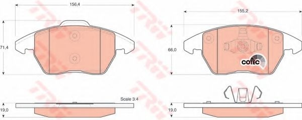 Set placute frana,frana disc PEUGEOT 3008 (2009 - 2016) TRW GDB1605 piesa NOUA