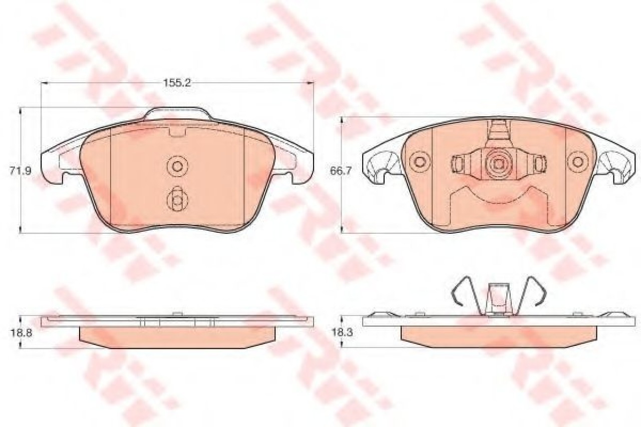 Set placute frana,frana disc PEUGEOT 3008 (2009 - 2016) TRW GDB2025 piesa NOUA
