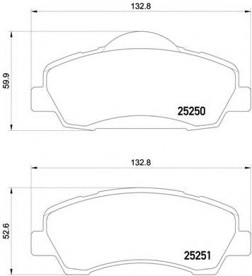 Set placute frana,frana disc PEUGEOT 301 (2012 - 2016) BREMBO P 61 113 piesa NOUA