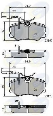 Set placute frana,frana disc PEUGEOT 306 (7B, N3, N5) (1993 - 2003) COMLINE CBP11098 piesa NOUA