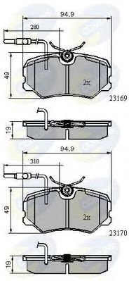Set placute frana,frana disc PEUGEOT 306 (7B, N3, N5) (1993 - 2003) COMLINE CBP11098 piesa NOUA