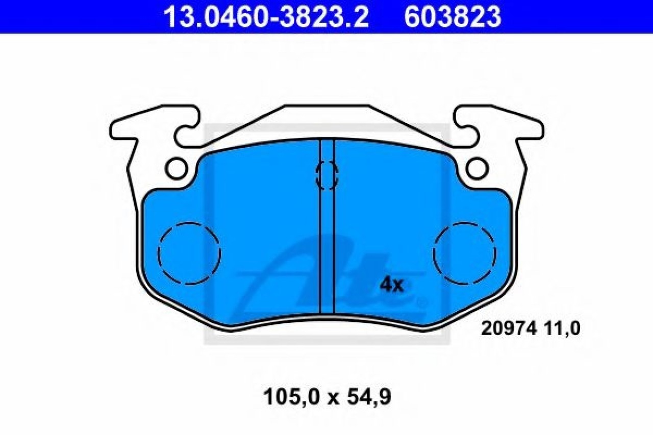 Set placute frana,frana disc PEUGEOT 306 Break (7E, N3, N5) (1994 - 2002) ATE 13.0460-3823.2 piesa NOUA
