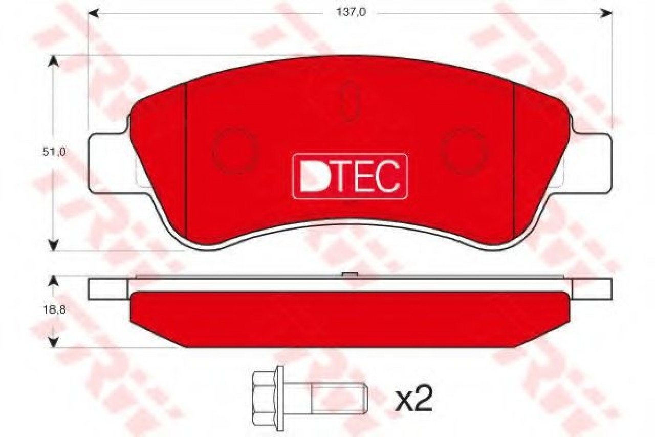Set placute frana,frana disc PEUGEOT 307 (3A/C) (2000 - 2016) TRW GDB1463DTE piesa NOUA