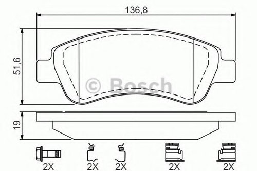 Set placute frana,frana disc PEUGEOT 307 SW (3H) (2002 - 2016) BOSCH 0 986 494 623 piesa NOUA