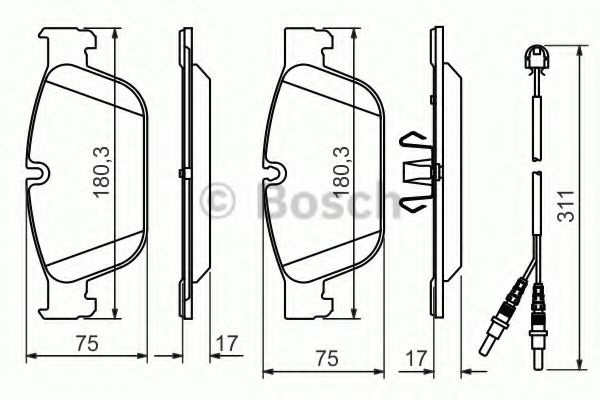 Set placute frana,frana disc PEUGEOT 308 (4A, 4C) (2007 - 2016) BOSCH 0 986 494 526 piesa NOUA