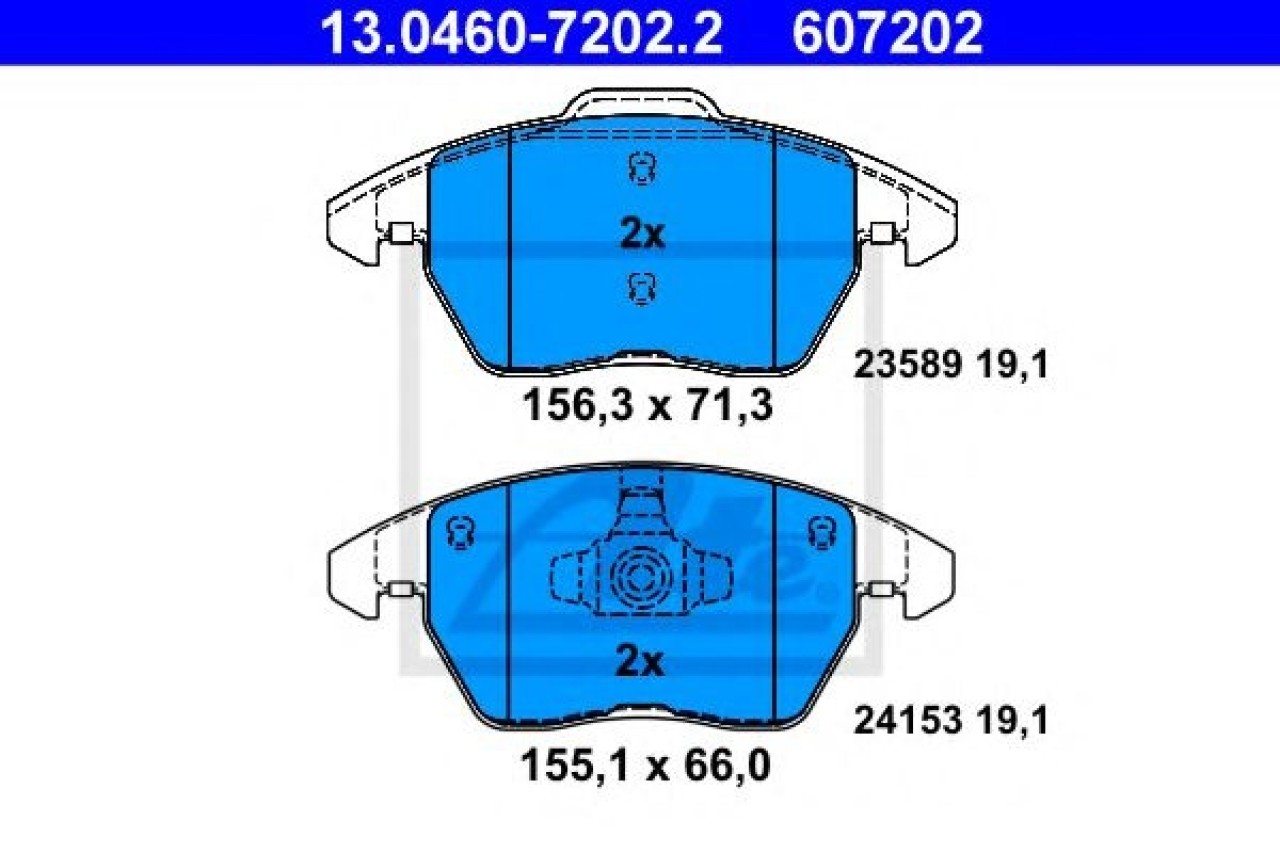 Set placute frana,frana disc PEUGEOT 308 CC (2009 - 2016) ATE 13.0460-7202.2 piesa NOUA