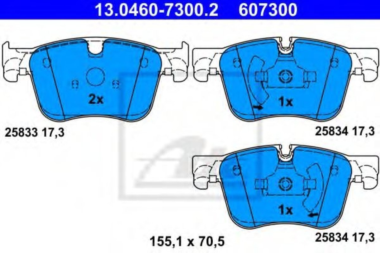 Set placute frana,frana disc PEUGEOT 308 II (2013 - 2016) ATE 13.0460-7300.2 piesa NOUA