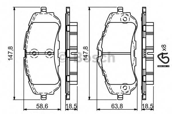 Set placute frana,frana disc PEUGEOT 308 II SW (2014 - 2016) BOSCH 0 986 494 714 piesa NOUA