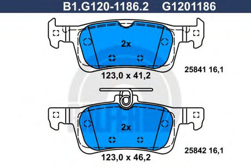 Set placute frana,frana disc PEUGEOT 308 II SW (2014 - 2016) GALFER B1.G120-1186.2 piesa NOUA