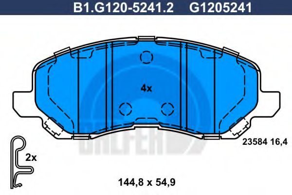 Set placute frana,frana disc PEUGEOT 4008 (2012 - 2016) GALFER B1.G120-5241.2 piesa NOUA