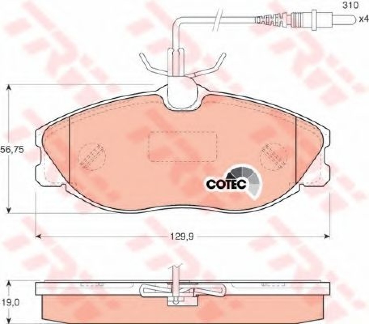 Set placute frana,frana disc PEUGEOT 406 (8B) (1995 - 2005) TRW GDB1194 piesa NOUA