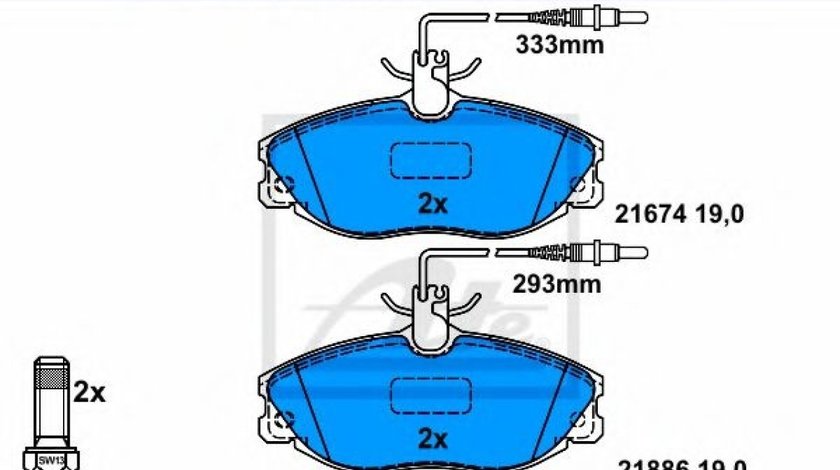 Set placute frana,frana disc PEUGEOT 406 (8B) (1995 - 2005) ATE 13.0460-2817.2 piesa NOUA