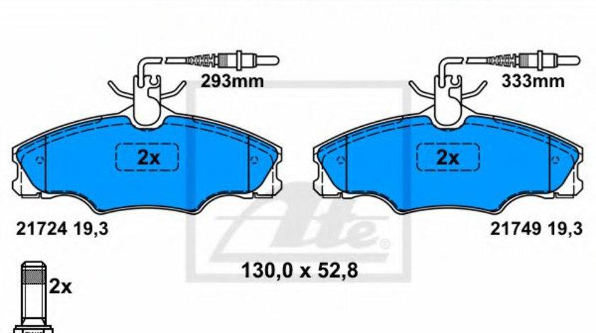 Set placute frana,frana disc PEUGEOT 406 (8B) (1995 - 2005) ATE 13.0460-2816.2 piesa NOUA