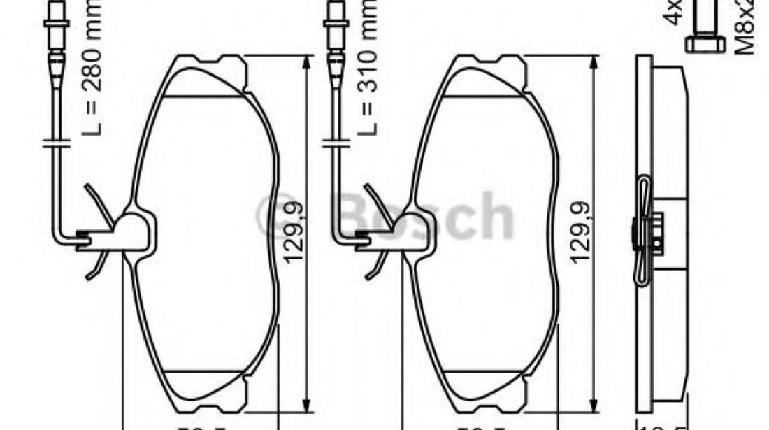 Set placute frana,frana disc PEUGEOT 406 (8B) (1995 - 2005) BOSCH 0 986 424 223 piesa NOUA