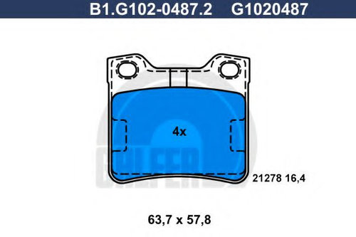 Set placute frana,frana disc PEUGEOT 406 (8B) (1995 - 2005) GALFER B1.G102-0487.2 piesa NOUA