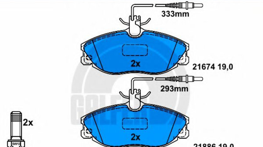 Set placute frana,frana disc PEUGEOT 406 Estate (8E/F) (1996 - 2004) GALFER B1.G102-0363.2 piesa NOUA