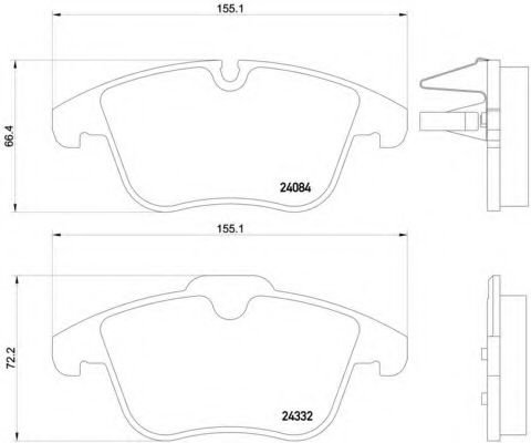 Set placute frana,frana disc PEUGEOT 407 (6D) (2004 - 2016) BREMBO P 61 106 piesa NOUA