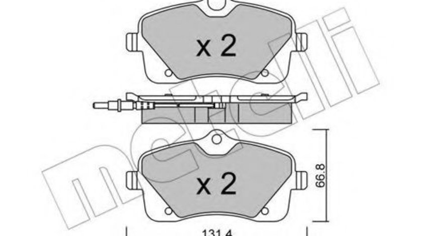 Set placute frana,frana disc PEUGEOT 407 SW (6E) (2004 - 2016) METELLI 22-0853-0 piesa NOUA