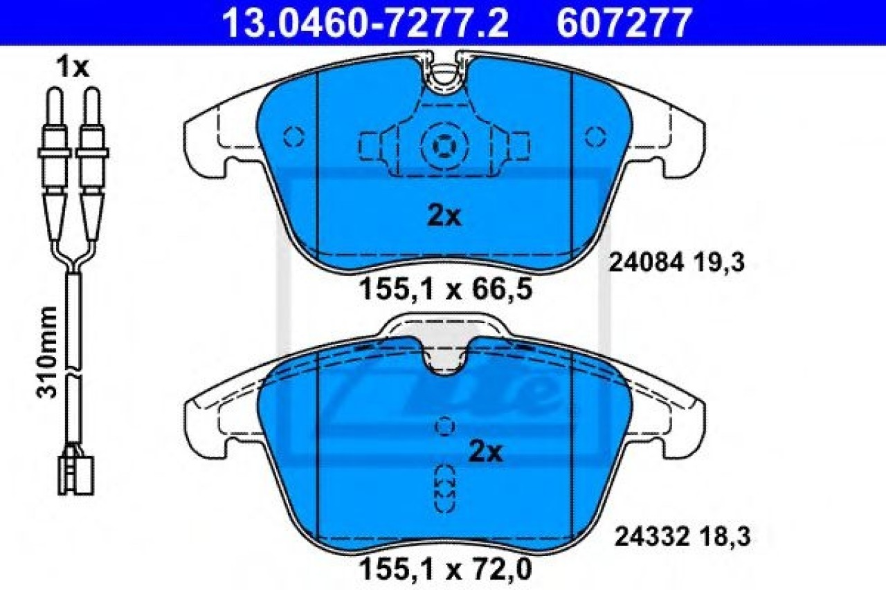 Set placute frana,frana disc PEUGEOT 508 SW (2010 - 2016) ATE 13.0460-7277.2 piesa NOUA