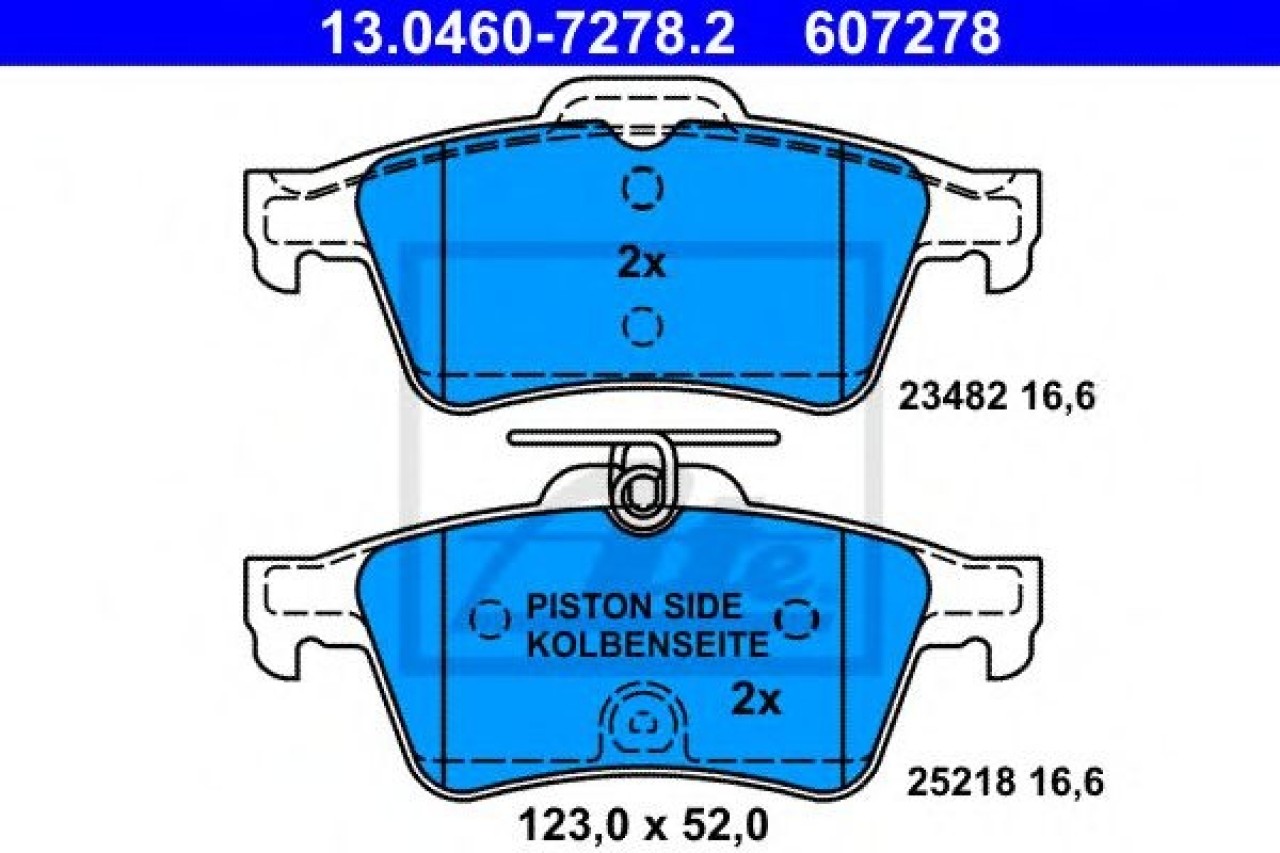 Set placute frana,frana disc PEUGEOT 508 SW (2010 - 2016) ATE 13.0460-7278.2 piesa NOUA