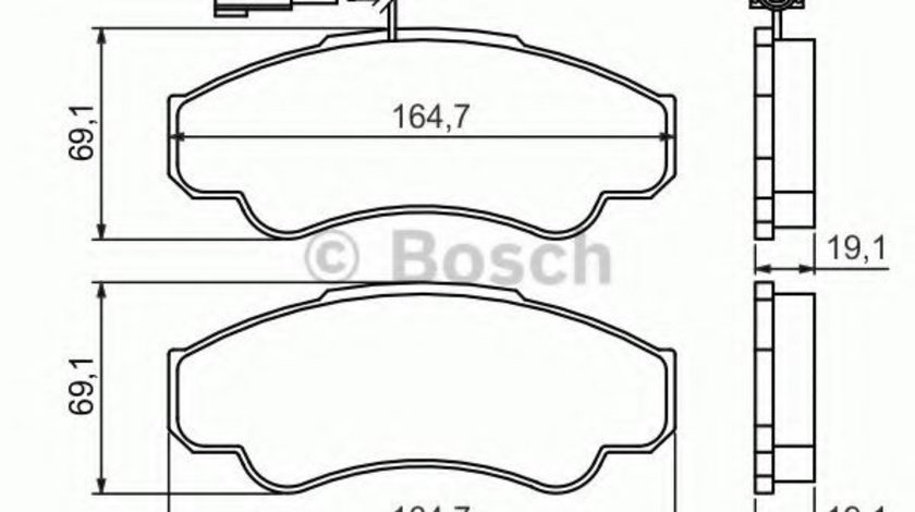 Set placute frana,frana disc PEUGEOT BOXER bus (244, Z) (2001 - 2016) BOSCH 0 986 424 769 produs NOU